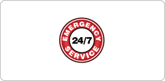 A red and white emergency service logo.